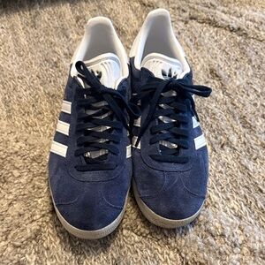 Adidas women’s/ men’s  Navy Suede Classic Sneakers with White Stripes